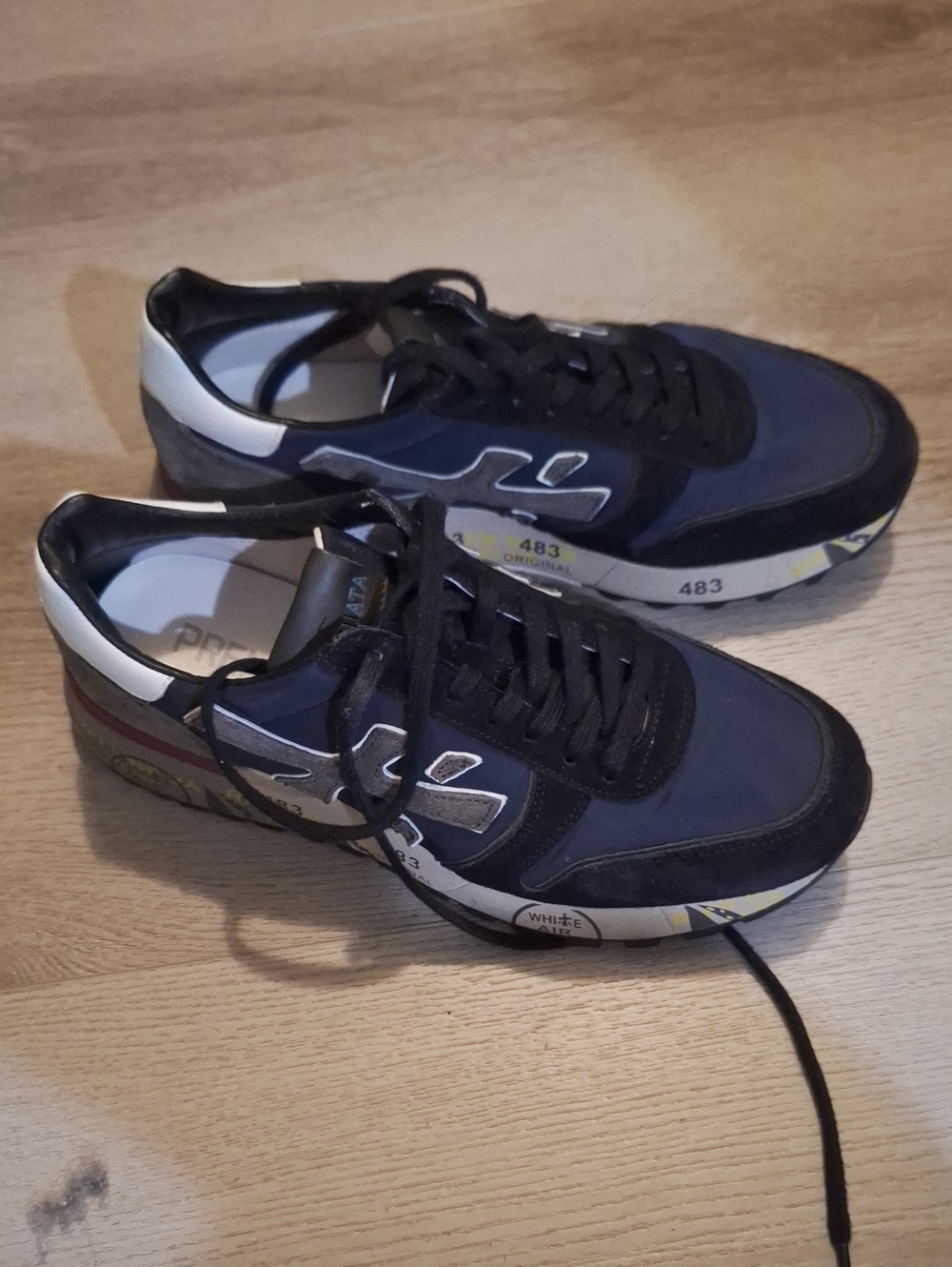 Premiata Navy and Black Men's Lace-Up Sneakers
